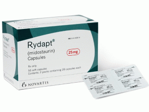 雷德帕斯，雷德帕斯胶囊midostaurin (Rydapt 25mg Capsules 2X28 blst)