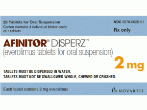 依维莫司口服混悬液片Afinitor DISPERZ 2mg Tablets(everolimus)