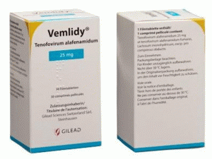 替诺福韦艾拉酚胺tenofovir alafenamide，TAF(Vemlidy Tablets 25mg)说明书