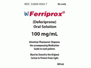 去铁酮口服液Ferriprox oral solution 100mg/ml(deferiprone )说明书