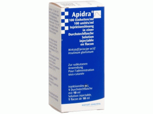 谷赖胰岛素注射液(Apidra Injektionslösung Durchstechflasche 100E/ml 10ml)