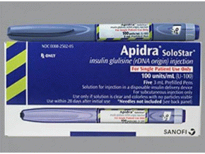 葡萄糖酸胰岛素预填充注射笔insulin glulisine(Apidra SoloStar Pen 3ml)