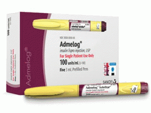赖脯胰岛素预填充注射笔(Admelog solostar 100mh / ml 5X3ml)
