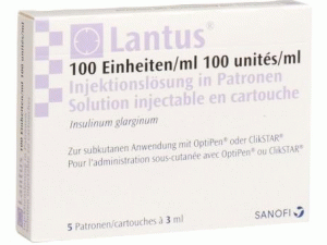 甘精胰岛素注射液insulin glargine(Lantus 100E/ml 5AmpullenX3ml)