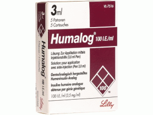 赖脯胰岛素注射剂Insulin Lispro(Humalog Injektionslösung F Pen 5X3ml)