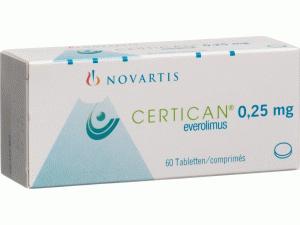 依维莫司薄膜片Certican Tabletten 0.25mg 6x10St(Everolimus)说明书
