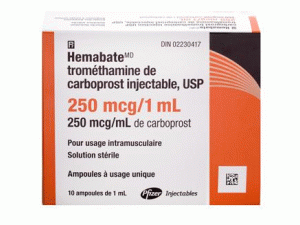 Hemabate 250mcg/ml Ampul 10X1ml(卡前列素氨丁三醇注射剂)说明书