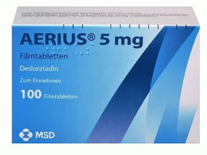 地氯雷他定薄膜片AERIUS 5mg Filmtabletten（Desloratadine）说明书