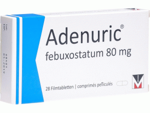 非布索坦薄膜片（Febuxostat）-非布索坦说明书-Adenuric 28×80mg